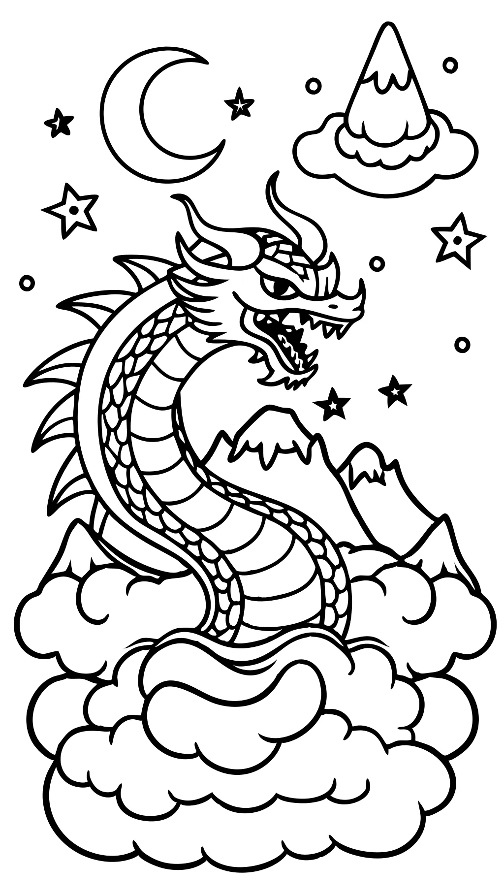 Année de coloriage de dragon